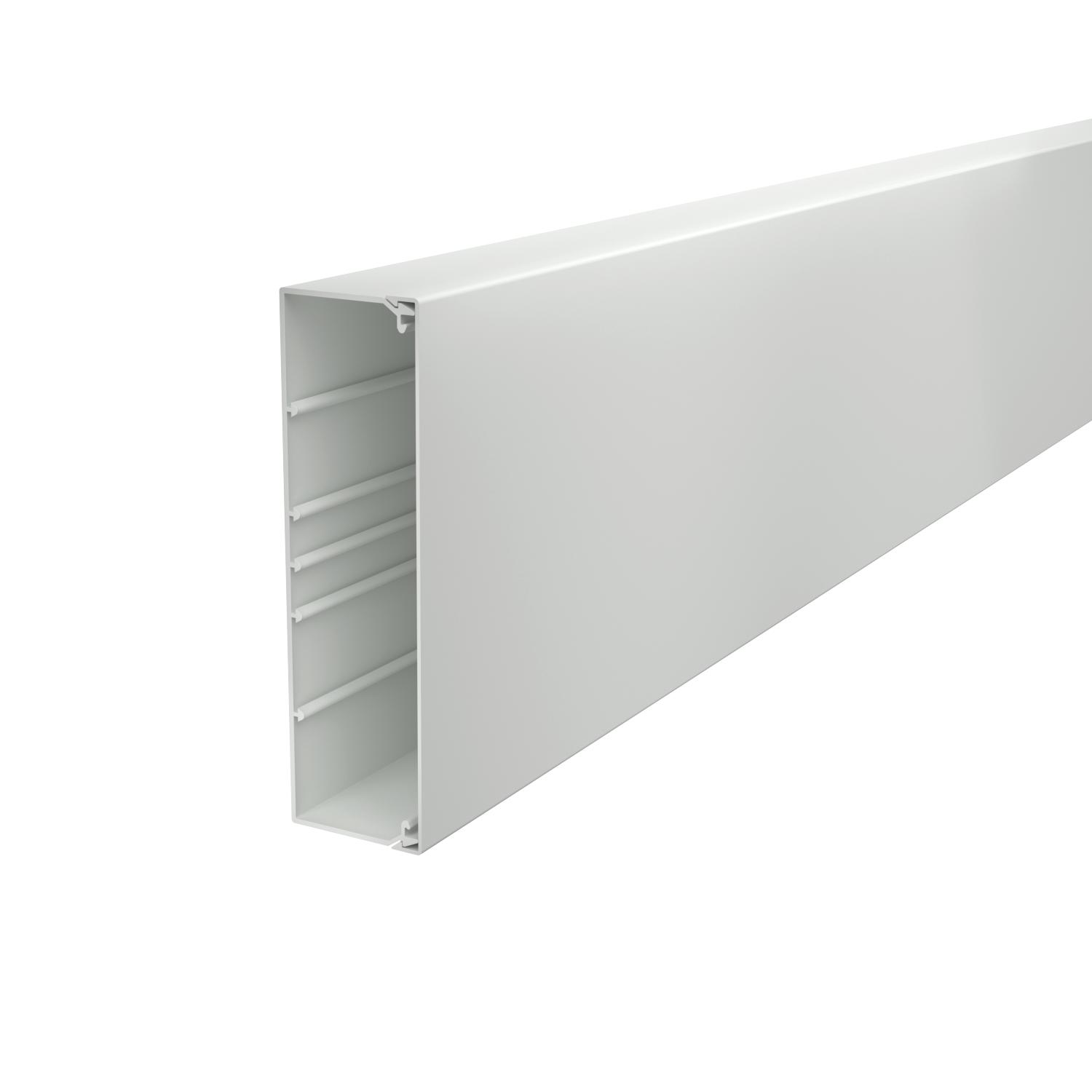 Calha com base perfurada 60x210x2000 Policloreto de vinilo cinzento claro RAL 7035