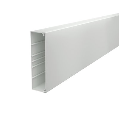Calha com base perfurada 60x210x2000 Policloreto de vinilo cinzento claro RAL 7035