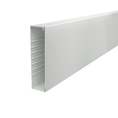 Calha com base perfurada 60x230x2000 Policloreto de vinilo cinzento claro RAL 7035
