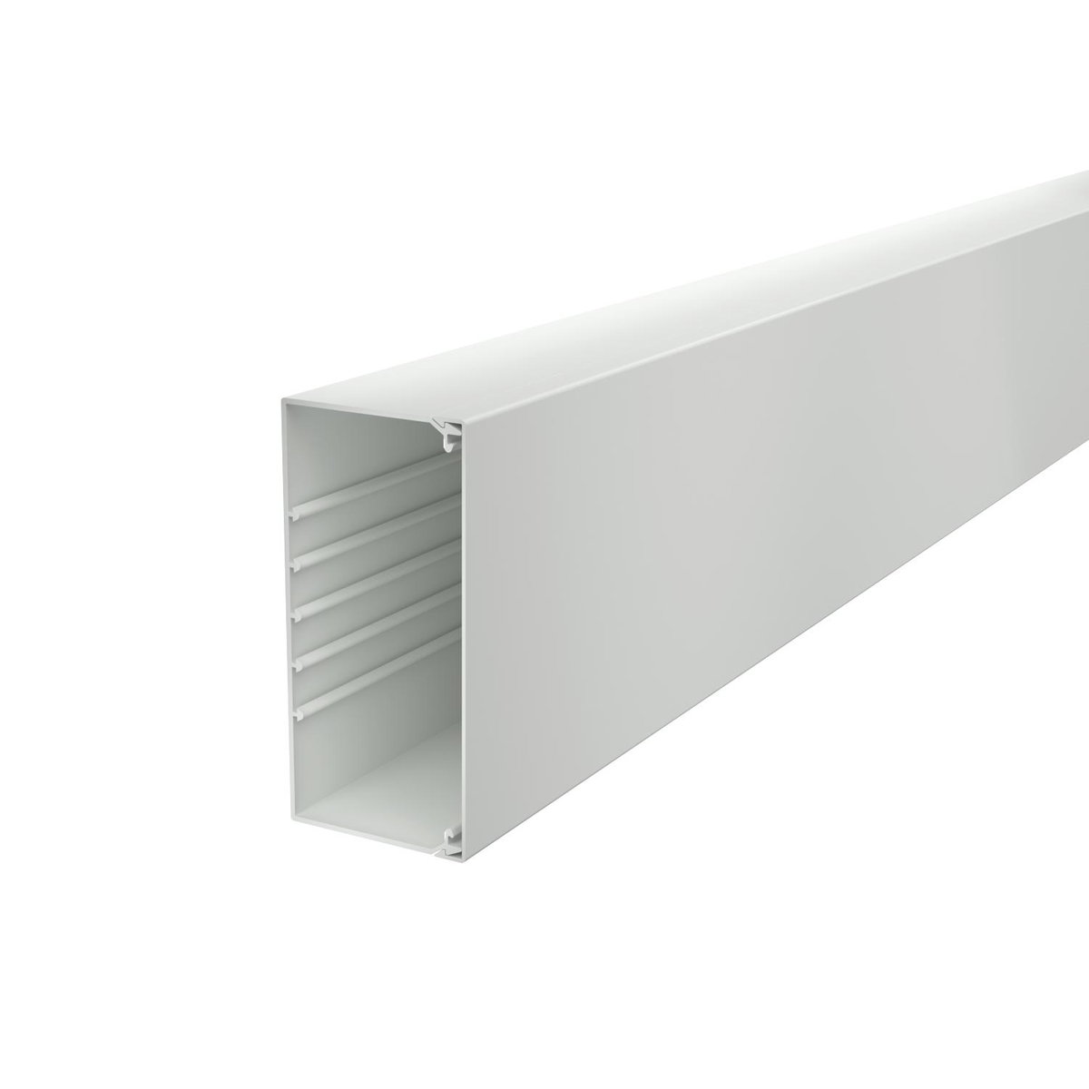 Calha com base perfurada 80x170x2000 Policloreto de vinilo cinzento claro RAL 7035