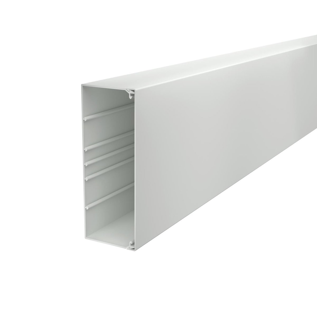 Calha com base perfurada 80x210x2000 Policloreto de vinilo cinzento claro RAL 7035