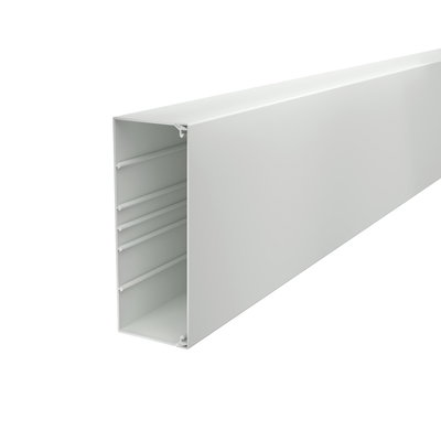 Calha com base perfurada 80x210x2000 Policloreto de vinilo cinzento claro RAL 7035