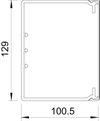 Calha com base perfurada 100x130x2000 Policloreto de vinilo cinzento claro RAL 7035