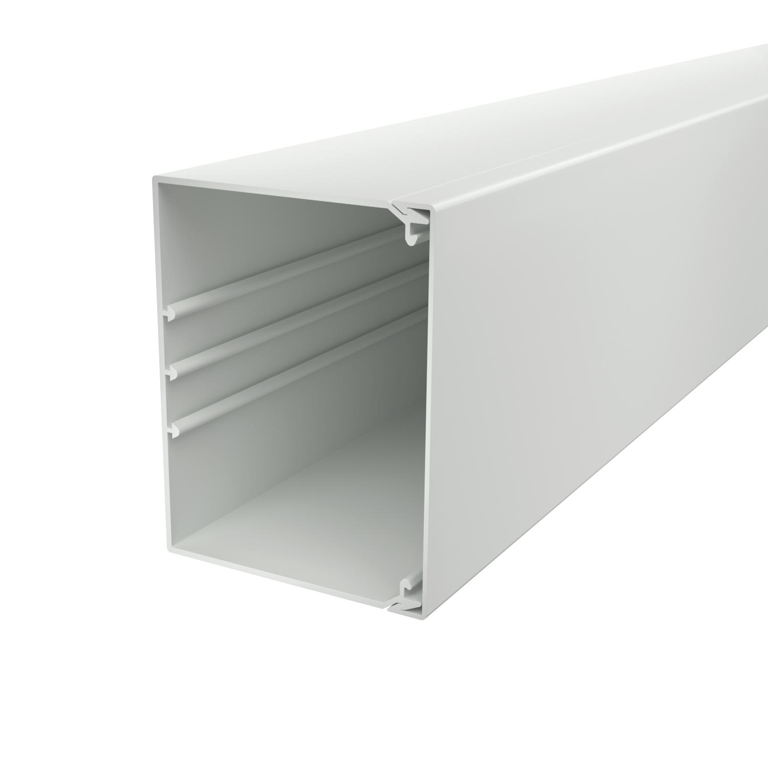 Calha com base perfurada 100x130x2000 Policloreto de vinilo cinzento claro RAL 7035