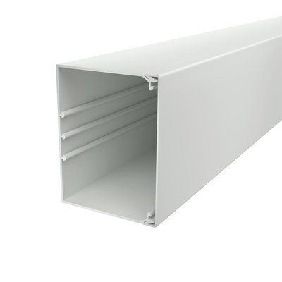 Calha com base perfurada 100x130x2000 Policloreto de vinilo cinzento claro RAL 7035