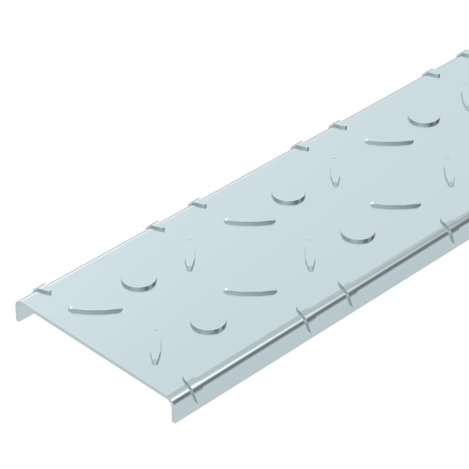 Tampa com chapa em xadrez para caminho cabos passagens 100x3000 Aço galvanizado pelo método Sendzimir zinco