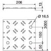 Tampa com chapa em xadrez para caminho cabos passagens 200x3000 Aço galvanizado pelo método Sendzimir zinco