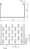 Caminho de cabos em chapa SKS perfurado 110x200x3000 Aço Galvanizado por imersão a quente após maquinação 85µm zinco