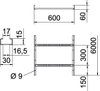 Caminho de cabos tipo escada perfurado, com degrau VS 60x600x6000 Aço inoxidável A4 1.4571 brilhante, pós-tratamento aço inoxidável