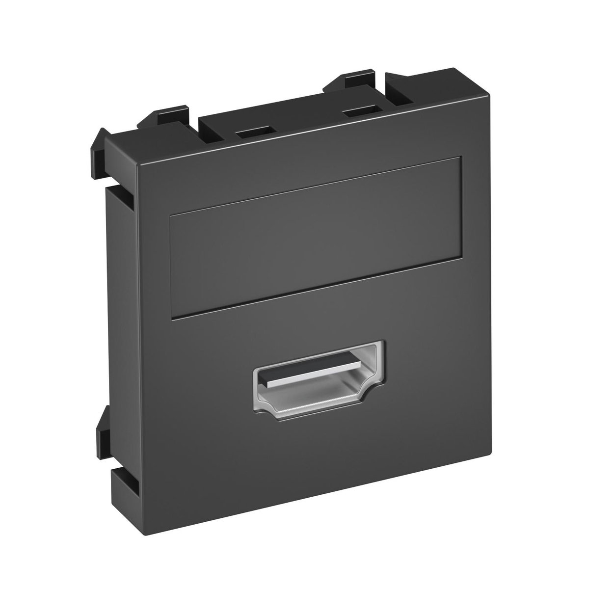 Suporte multimédia HDMI Tomada com ligação roscada 45x45mm Policarbonato cinzento antracite RAL 7021