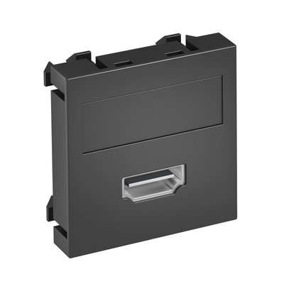 Suporte multimédia HDMI Tomada com ligação roscada 45x45mm Policarbonato cinzento antracite RAL 7021