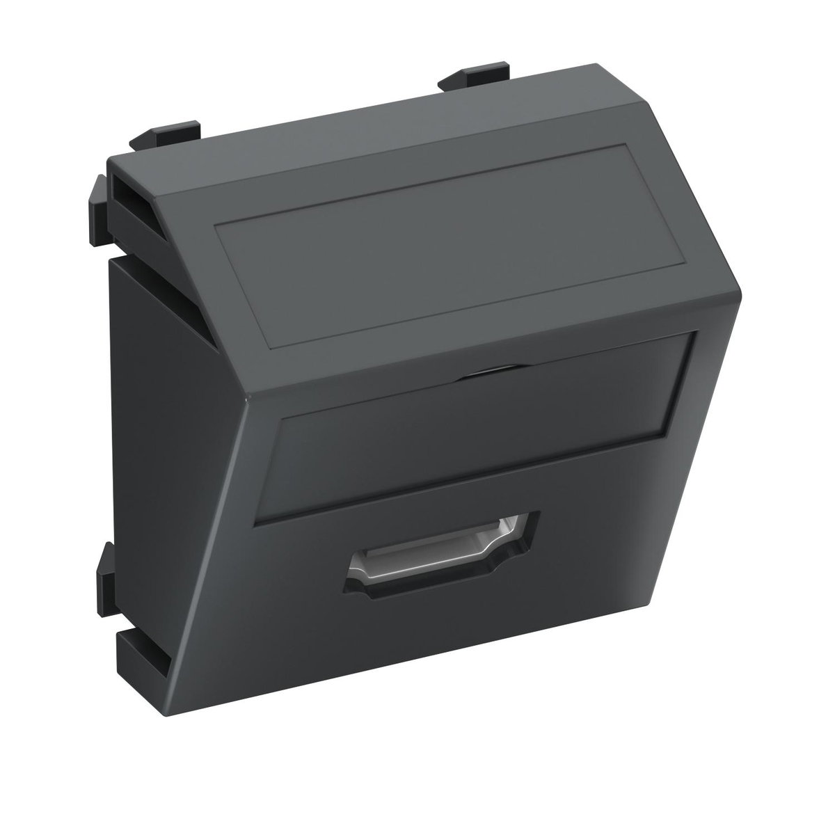 Suporte multimédia HDMI Tomada com ligação roscada 45x45mm Policarbonato cinzento antracite RAL 7021