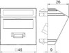 Suporte multimédia HDMI com cabo, fêmea-fêmea 45x45mm Policarbonato cinzento antracite RAL 7021