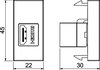 Suporte multimédia HDMI Fêmea-fêmea 1/2 módulo 22,5x45x30 Policarbonato cinzento antracite RAL 7021