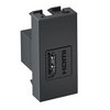 Suporte multimédia HDMI Fêmea-fêmea 1/2 módulo 22,5x45x30 Policarbonato cinzento antracite RAL 7021