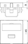 Suporte multimédia USB 3.0 A Tomada com ligação roscada 45x45mm Policarbonato cinzento antracite RAL 7021