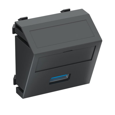 Suporte multimédia USB 3.0 A Tomada com ligação roscada 45x45mm Policarbonato cinzento antracite RAL 7021