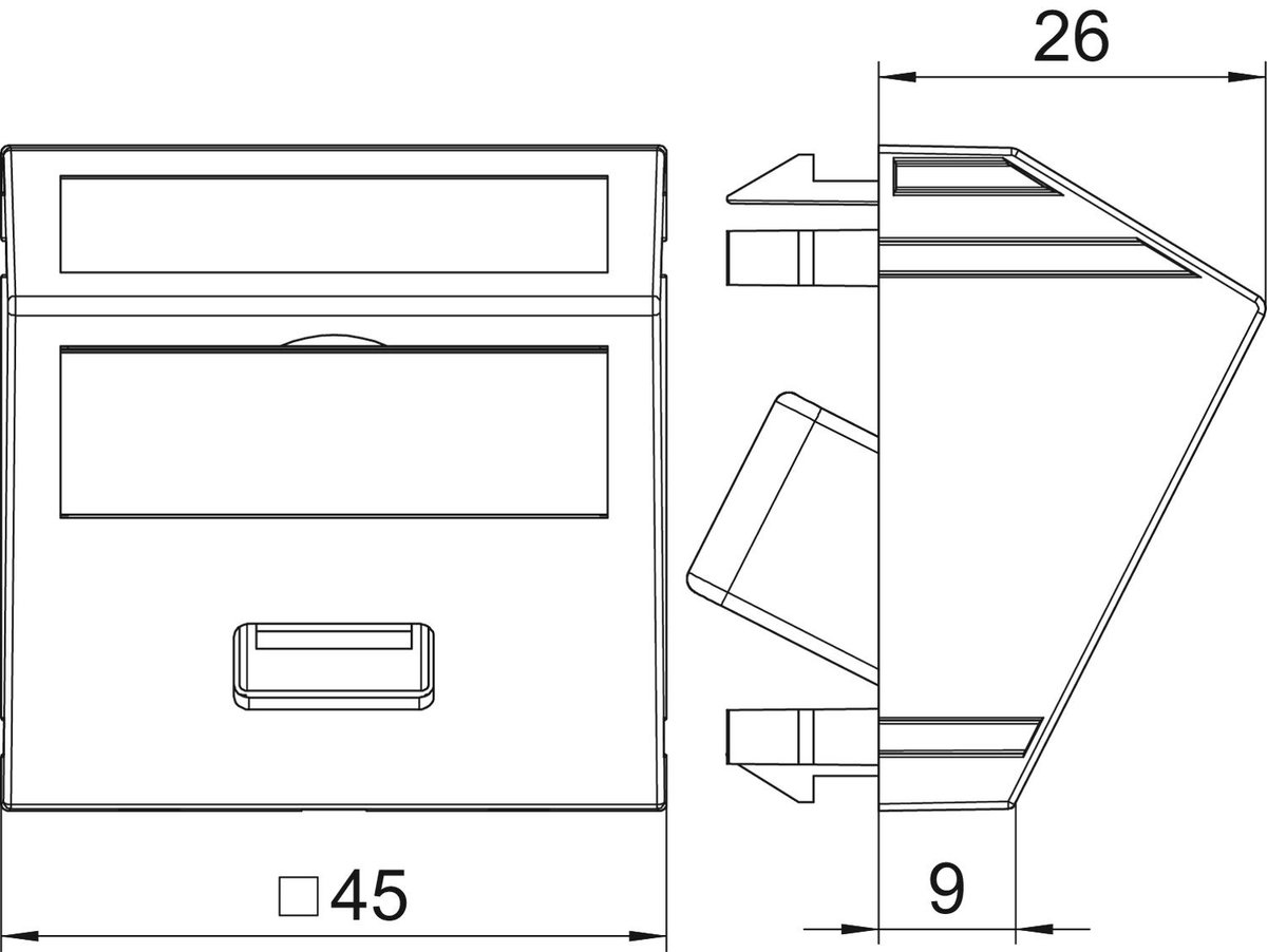 Suporte multimédia USB 3.0 A-A com cabo, fêmea-fêmea 45x45mm Policarbonato cinzento antracite RAL 7021 – Imagem 2 de 3
