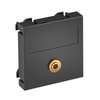 Suporte multimédia míni Jack 1x Tomada com ligação soldada 45x45mm Policarbonato cinzento antracite RAL 7021