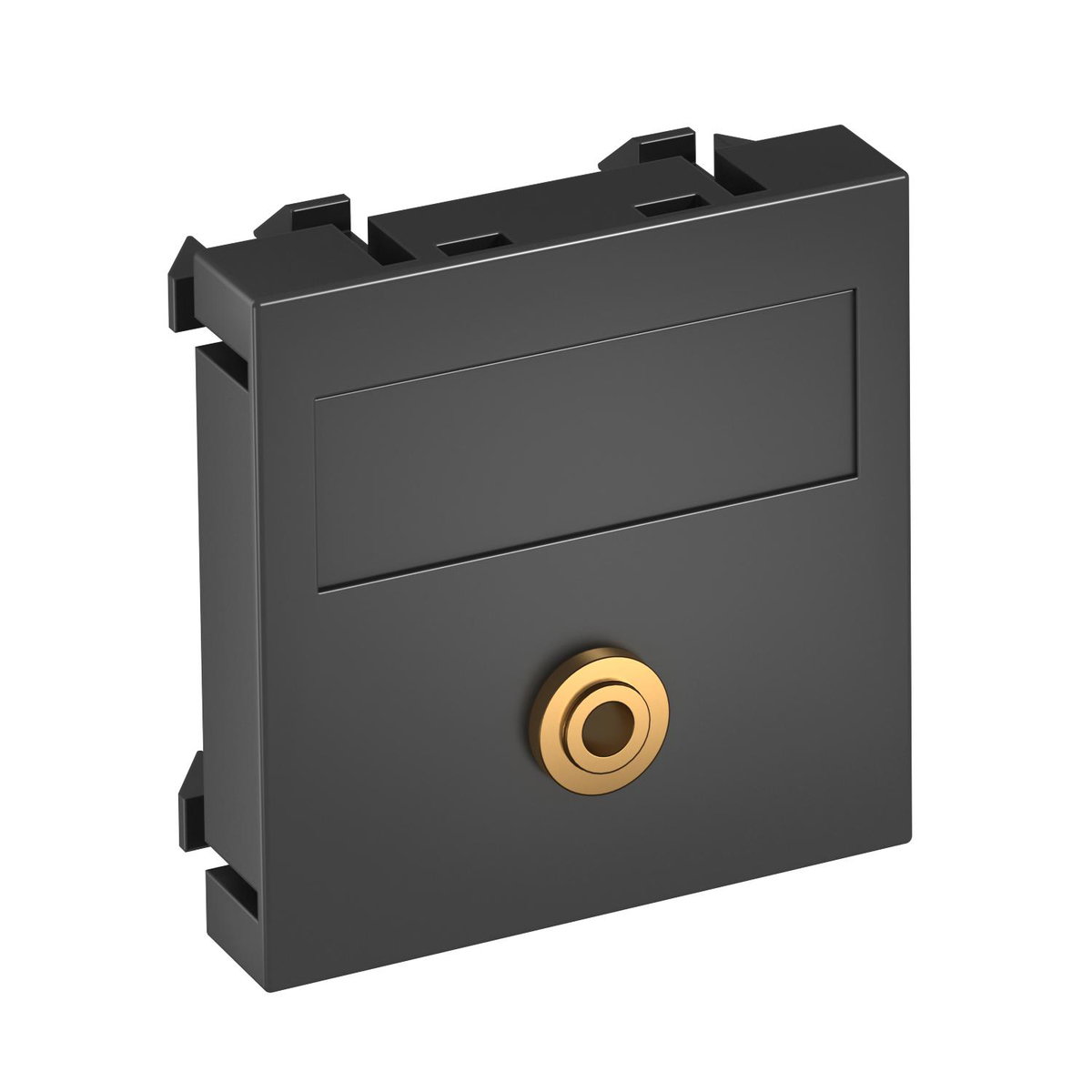 Suporte multimédia míni Jack 1x Tomada com ligação soldada 45x45mm Policarbonato cinzento antracite RAL 7021