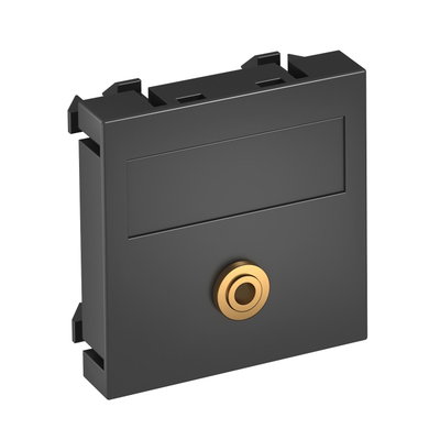 Suporte multimédia míni Jack 1x Tomada com ligação soldada 45x45mm Policarbonato cinzento antracite RAL 7021