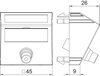 Suporte multimédia RCA vídeo 1x Ficha, fêmea-fêmea 45x45mm Policarbonato cinzento antracite RAL 7021