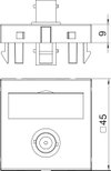 Suporte multimédia BNC video 1x Ficha, fêmea-fêmea 45x45mm Policarbonato branco puro RAL 9010