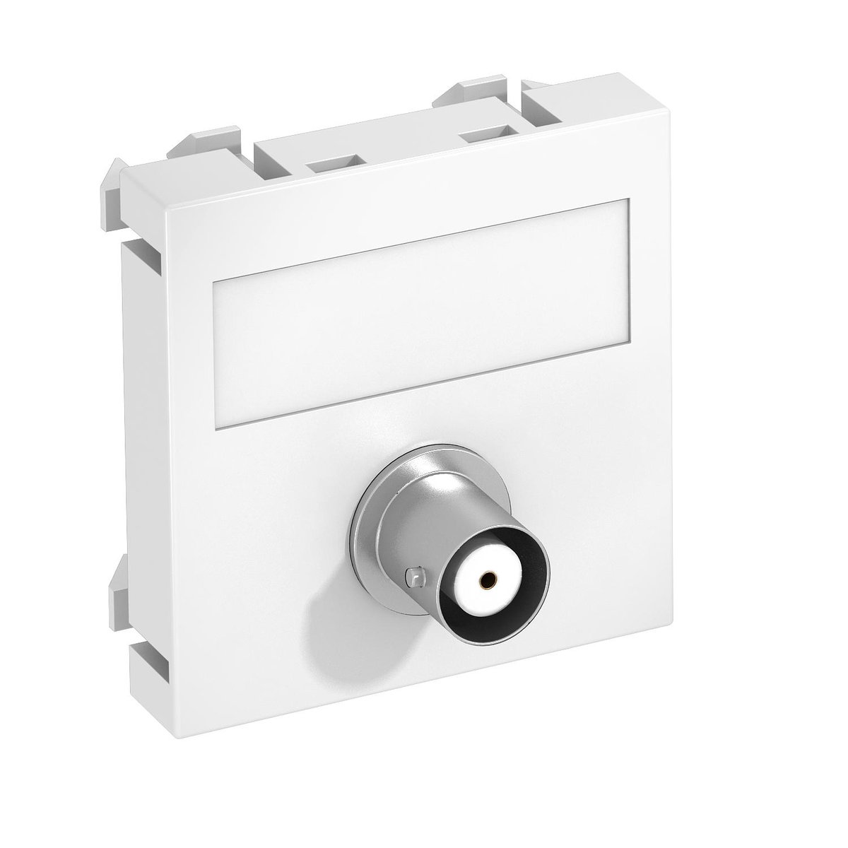 Suporte multimédia BNC video 1x Ficha, fêmea-fêmea 45x45mm Policarbonato branco puro RAL 9010