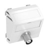 Suporte multimédia BNC video 1x Ficha, fêmea-fêmea 45x45mm Policarbonato branco puro RAL 9010