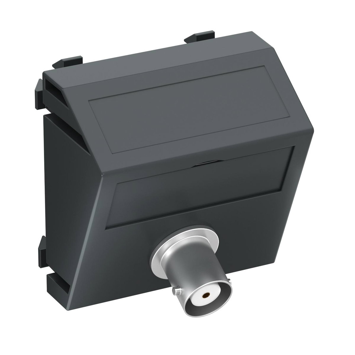 Suporte multimédia BNC video 1x Ficha, fêmea-fêmea 45x45mm Policarbonato cinzento antracite RAL 7021