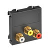 Suporte multimédia Áudio/Vídeo 3x Ficha, fêmea-fêmea 45x45mm Policarbonato cinzento antracite RAL 7021