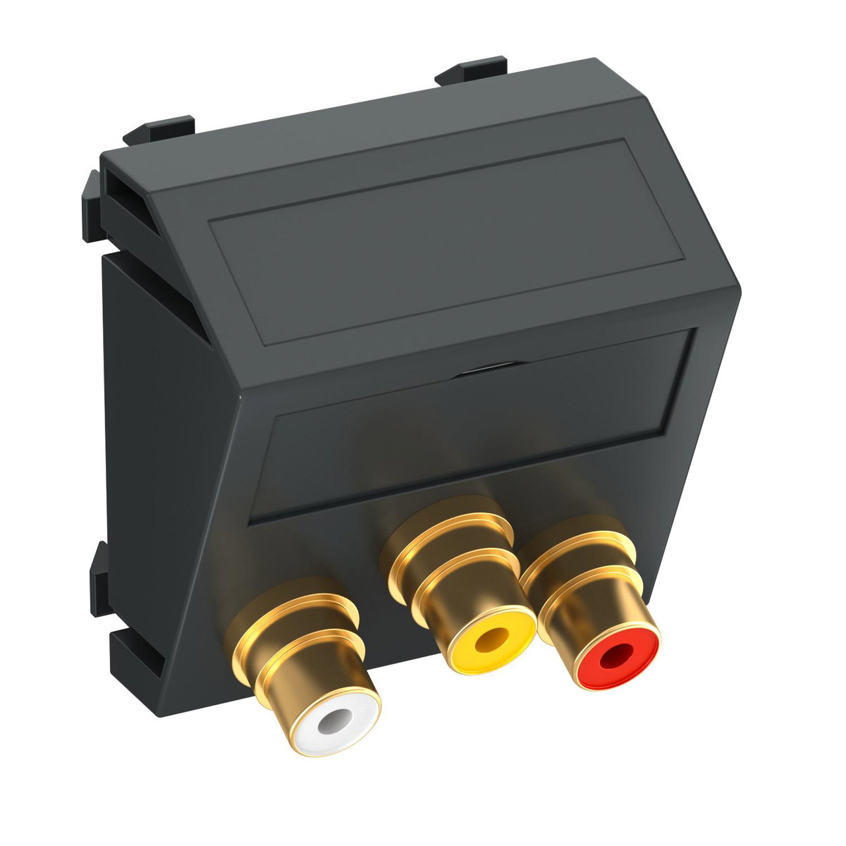 Suporte multimédia Áudio/Vídeo 3x Ficha, fêmea-fêmea 45x45mm Policarbonato cinzento antracite RAL 7021