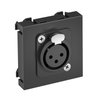 Suporte multimédia XLR 3-polos Tomada com ligação soldada 45x45mm Policarbonato cinzento antracite RAL 7021