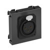 Suporte multimédia XLR 3-polos Tomada com ligação roscada 45x45mm Policarbonato cinzento antracite RAL 7021