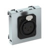 Suporte multimédia XLR 3-polos Tomada com ligação roscada 45x45mm Policarbonato alumínio lacado
