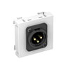 Suporte multimédia XLR 3-polos Tomada com ligação roscada 45x45mm Policarbonato branco puro RAL 9010