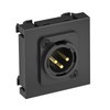 Suporte multimédia XLR 3-polos Tomada com ligação roscada 45x45mm Policarbonato cinzento antracite RAL 7021