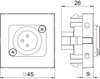 Suporte multimédia XLR 3-polos Tomada com ligação roscada 45x45mm Policarbonato alumínio lacado