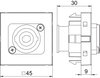 Suporte multimédia Speakon Tomada com ligação roscada 45x45mm Policarbonato branco puro RAL 9010