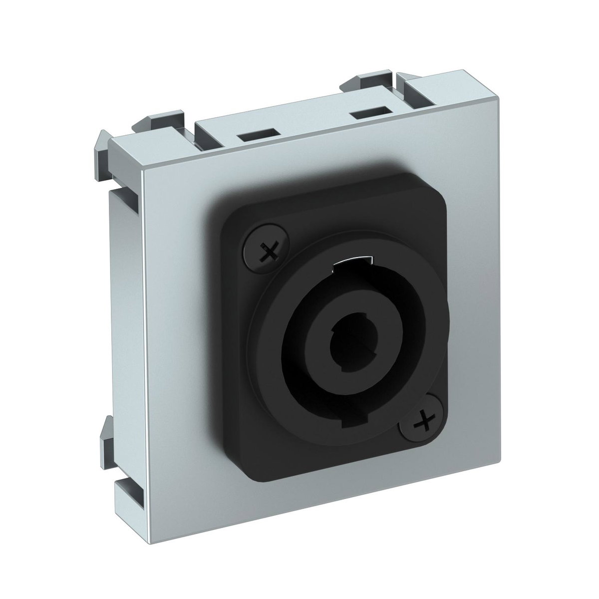 Suporte multimédia Speakon Tomada com ligação roscada 45x45mm Policarbonato alumínio lacado