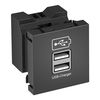 Carregador USB com corrente de 2,1 A 45x45mm Policarbonato cinzento antracite RAL 7021