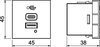 Carregador USB com corrente de 3,0 A 45x45x38 Policarbonato cinzento antracite RAL 7021