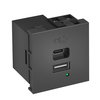 Carregador USB com corrente de 3,0 A 45x45x38 Policarbonato cinzento antracite RAL 7021