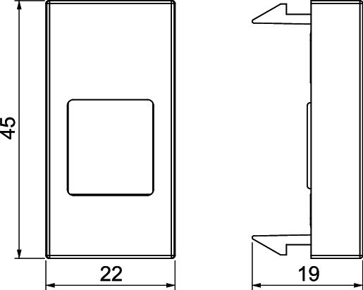 Suporte multimédia Keyston-C sem fêmea 1/2 módulo 22,5x45x19 Policarbonato cinzento antracite RAL 7021 – Imagem 2 de 2
