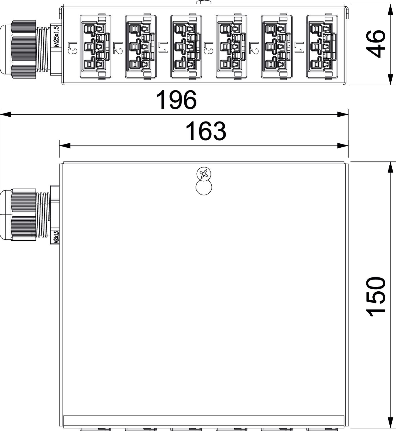 Distribuidor 1xLigação de parafuso 6xWINSTA 150x196x46 Aço – Imagem 2 de 2