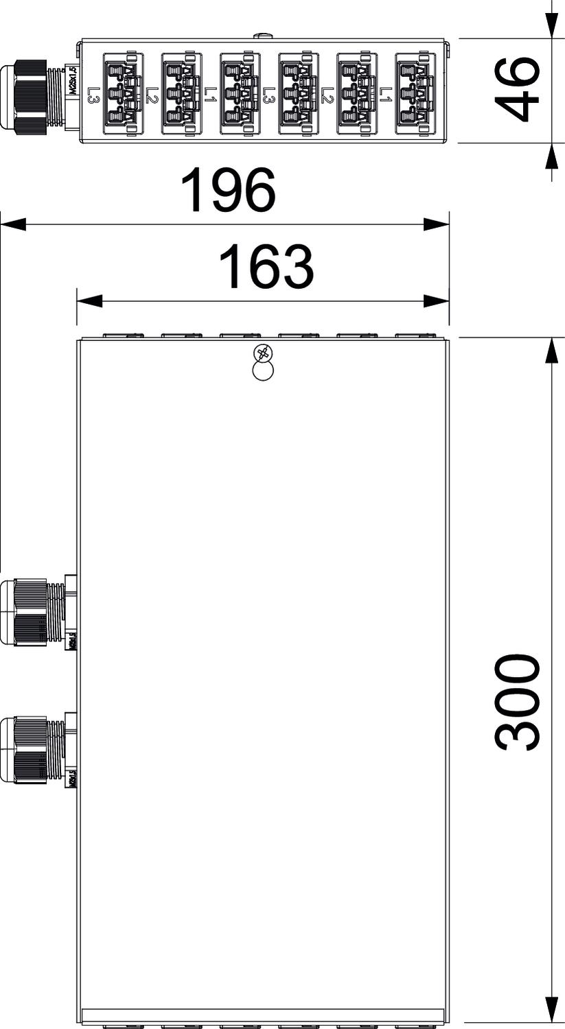 Distribuidor 1xLigação parafuso 12xWINSTA 300x196x46 Aço – Imagem 2 de 2