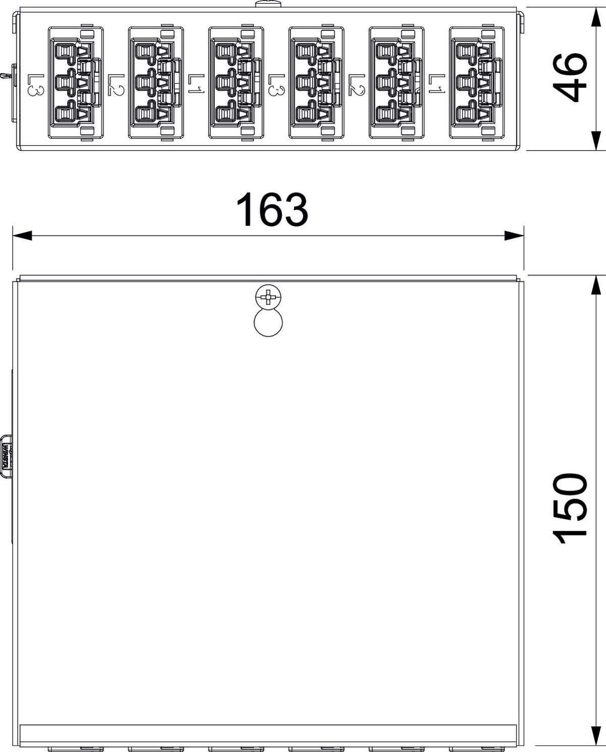 Distribuidor com WINSTA 1E 6A SW 150x163x46 Aço – Imagem 2 de 2