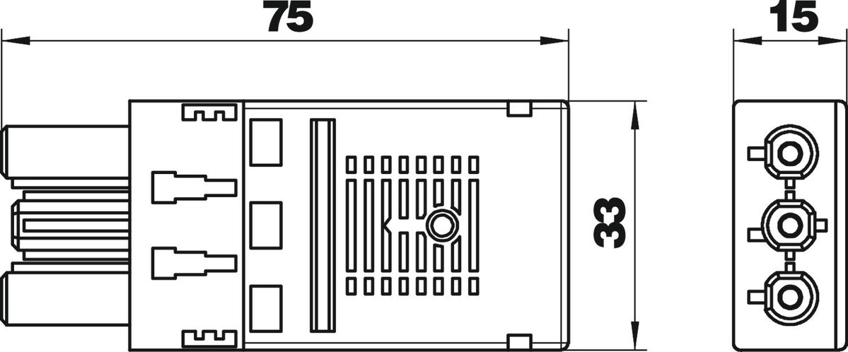 Tomada de corrente de 3 polos Ligação de encaixe preto – Imagem 2 de 2