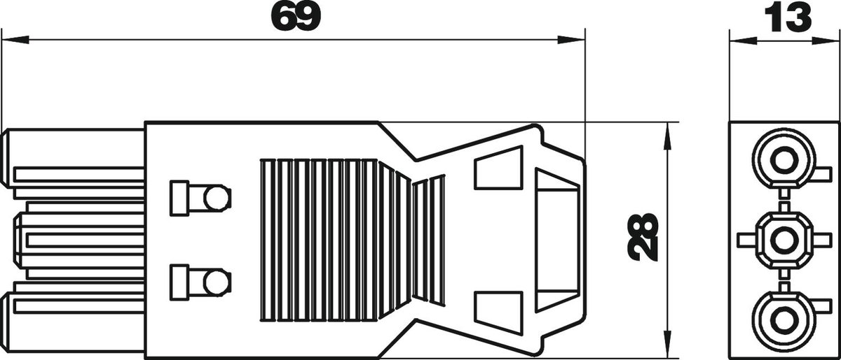 Tomada de corrente de 3 polos Ligação de parafuso branco – Imagem 2 de 2