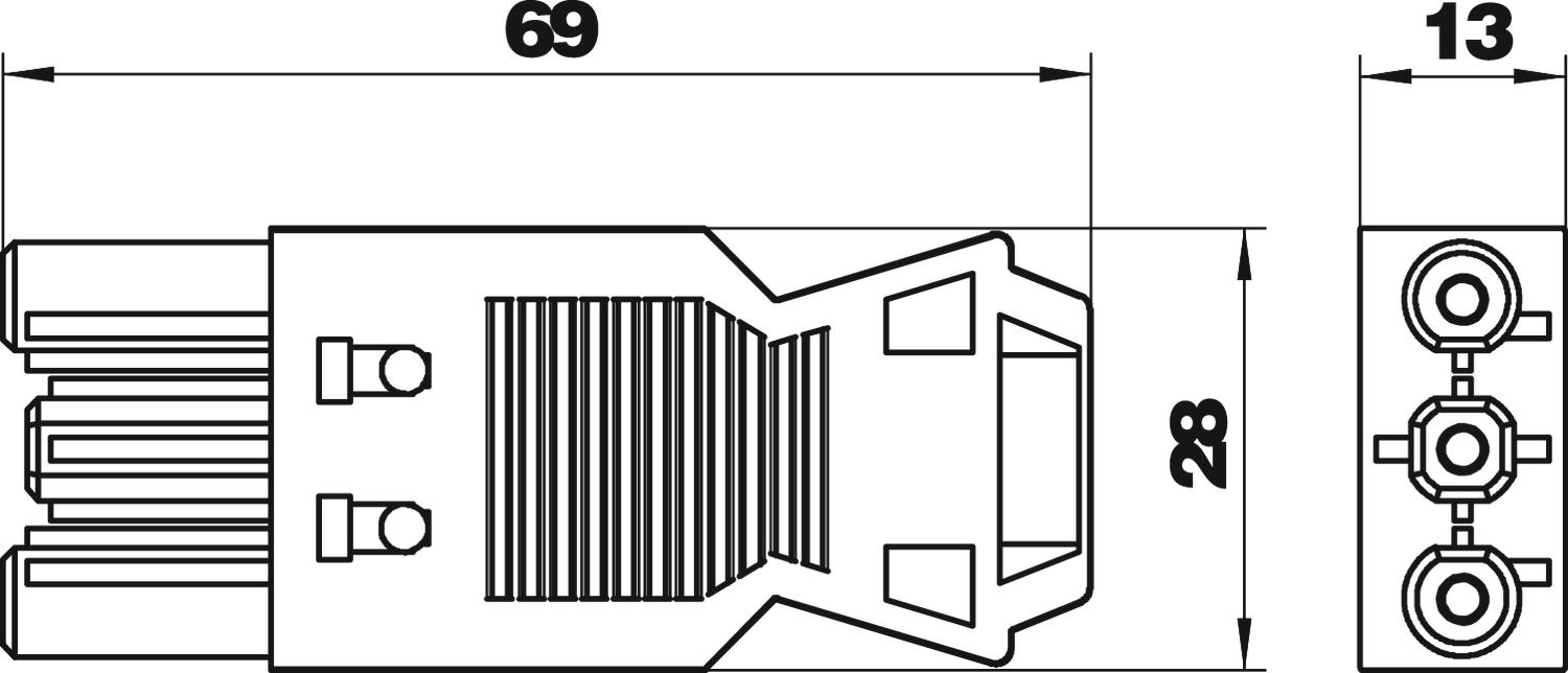 Tomada de corrente de 3 polos Ligação de parafuso branco – Imagem 2 de 2